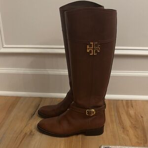 Tory Burch Brown Boots with Gold Detail